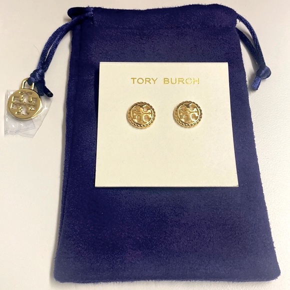 Tory Burch Rope Logo stud earrings NWT - Picture 2 of 5